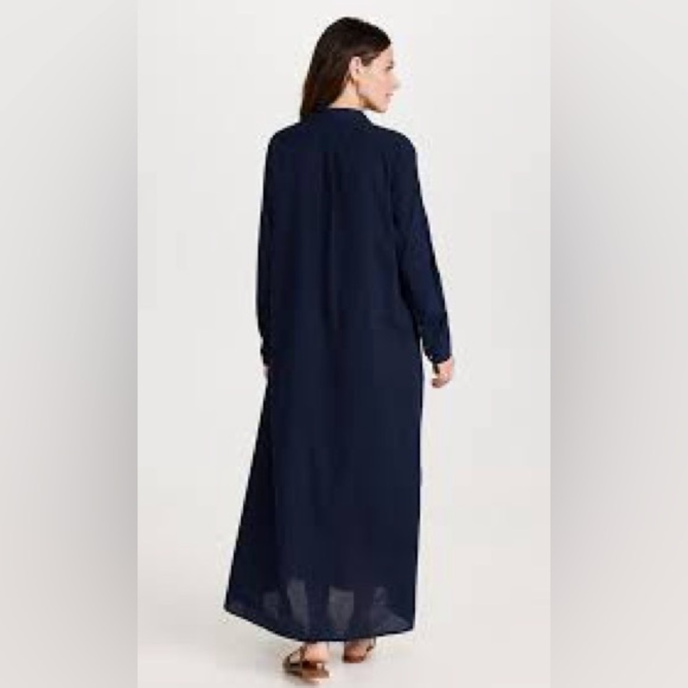 xirena mandarin collar V neck tunic dress navy Sz XS - Picture 2 of 11